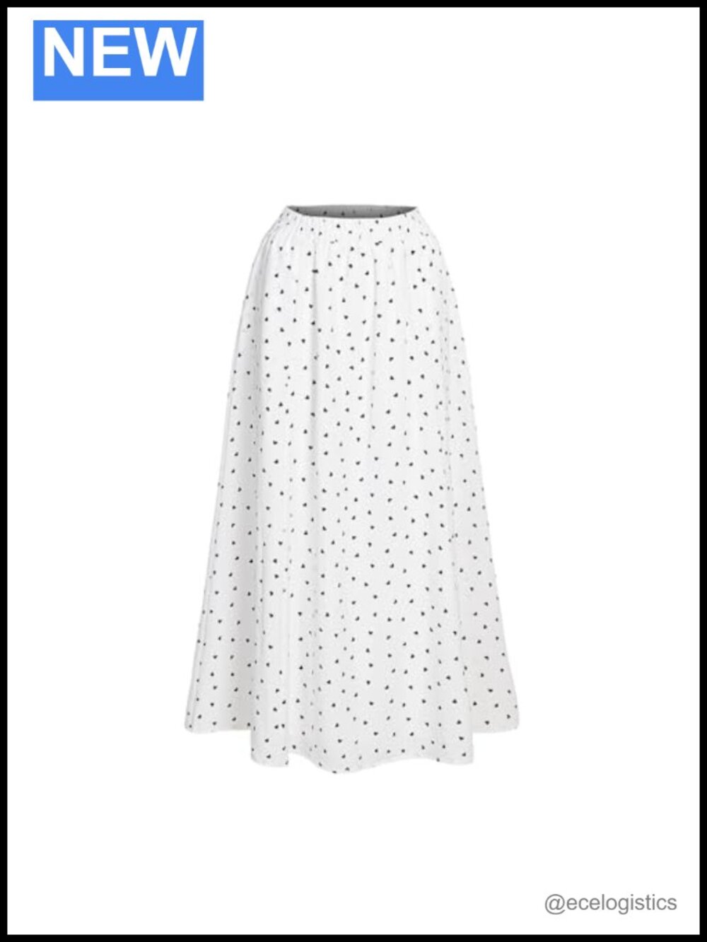 Women's A-Line Midi Skirt Elastic Waist Loose Floral Print Casual